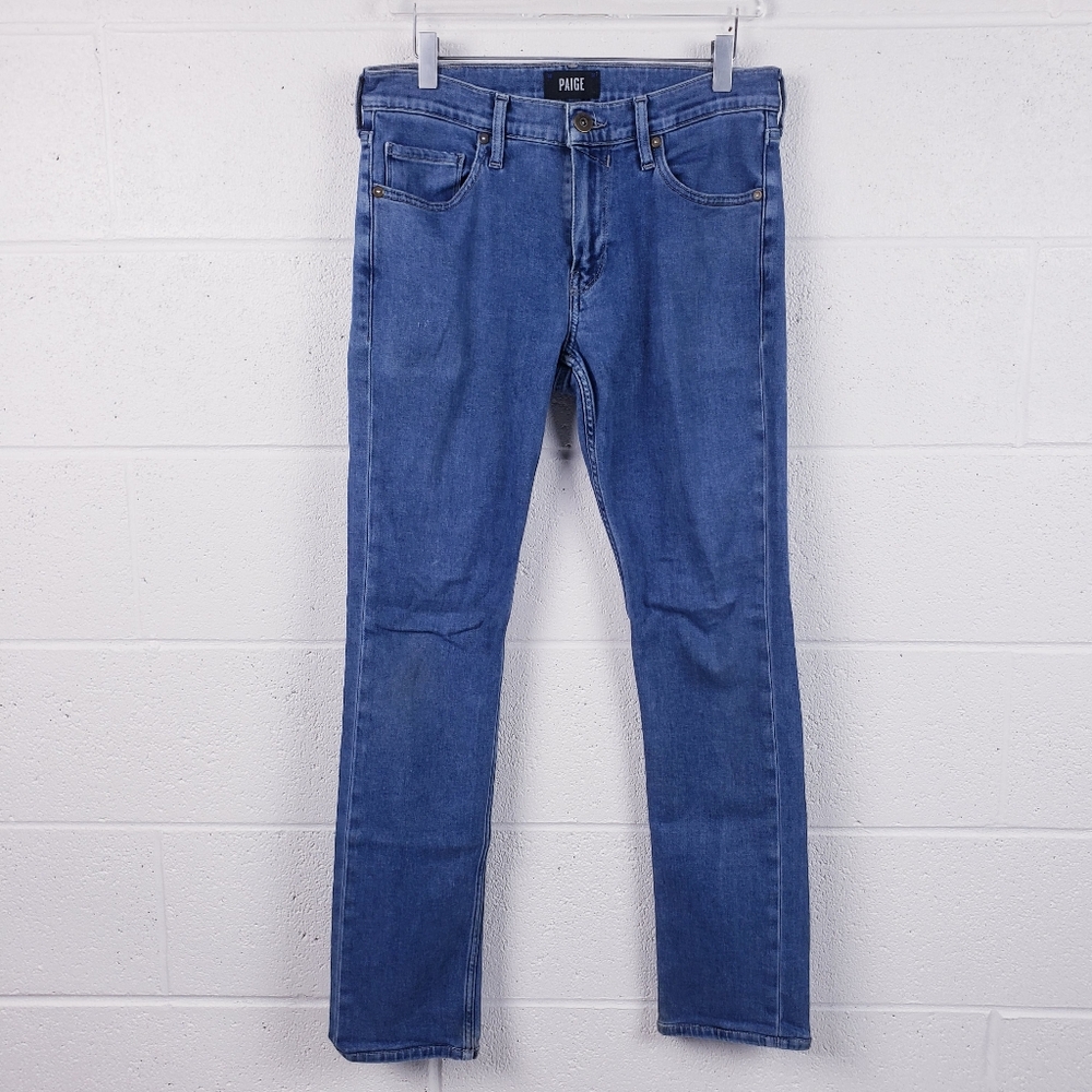 Paige Lennox Slim Jeans Medium Hickson Wash Straight Leg Men's Size 30